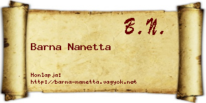 Barna Nanetta névjegykártya